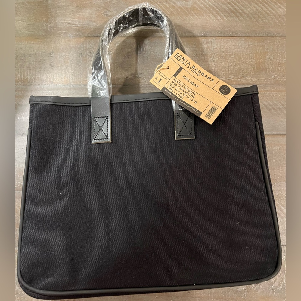 Santa Barbara Design Studio Black Holiday Mini Canvas Tote Bag, Santa’s Favorite - Picture 6 of 8